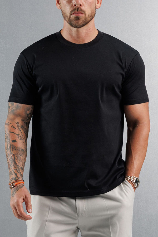 MERCERISED T-SHIRT - BLACK
