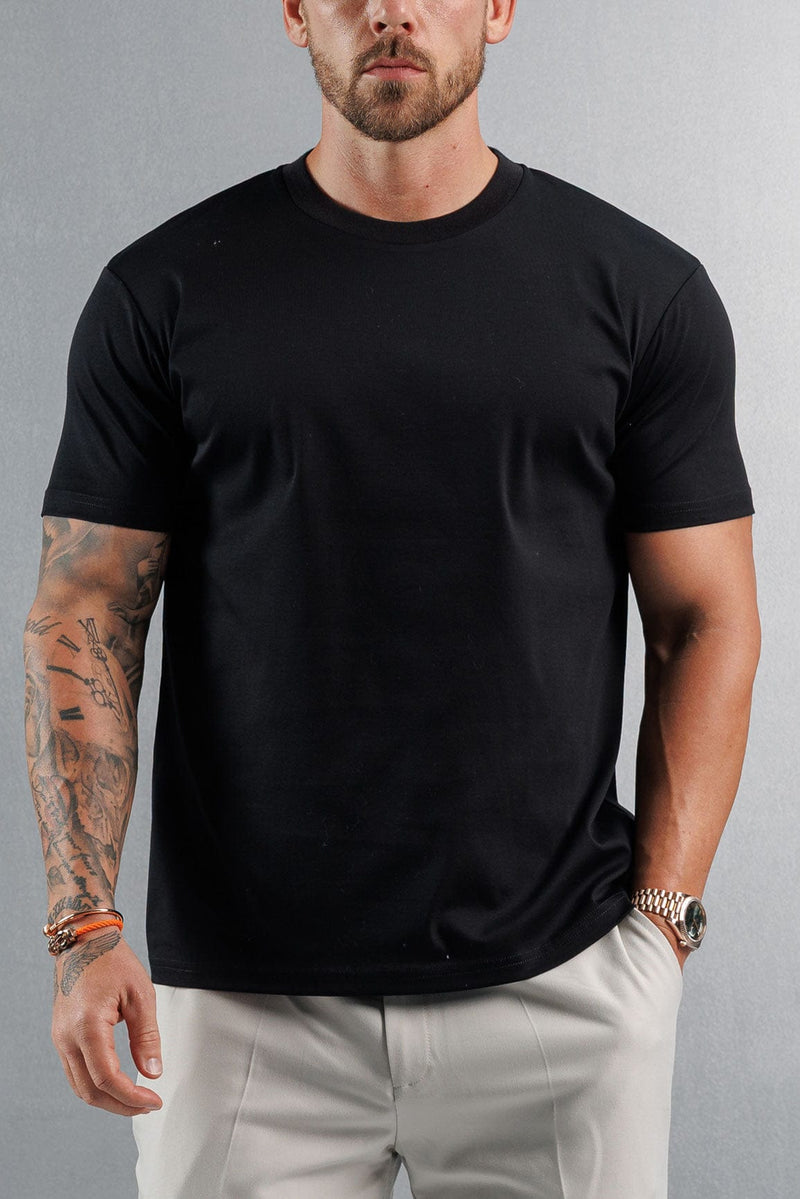 MERCERISED T-SHIRT - BLACK