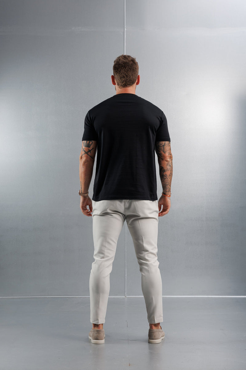MERCERISED T-SHIRT - BLACK
