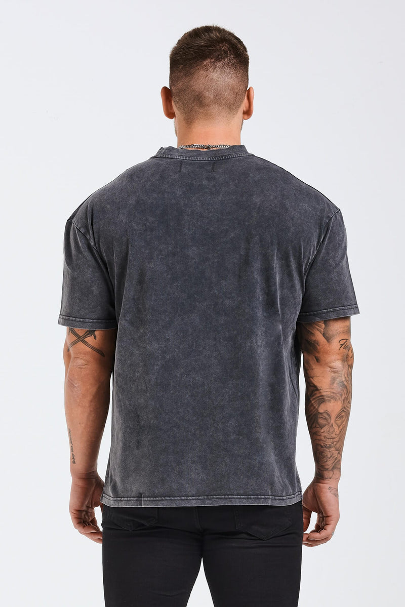 OVERSIZED 3D LOGO T-SHIRT - WASHED GREY