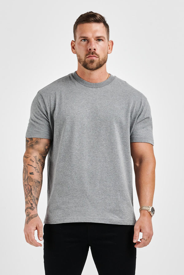 PREMIUM BASICS T-SHIRT (NO LOGO) - DARK GREY MARL