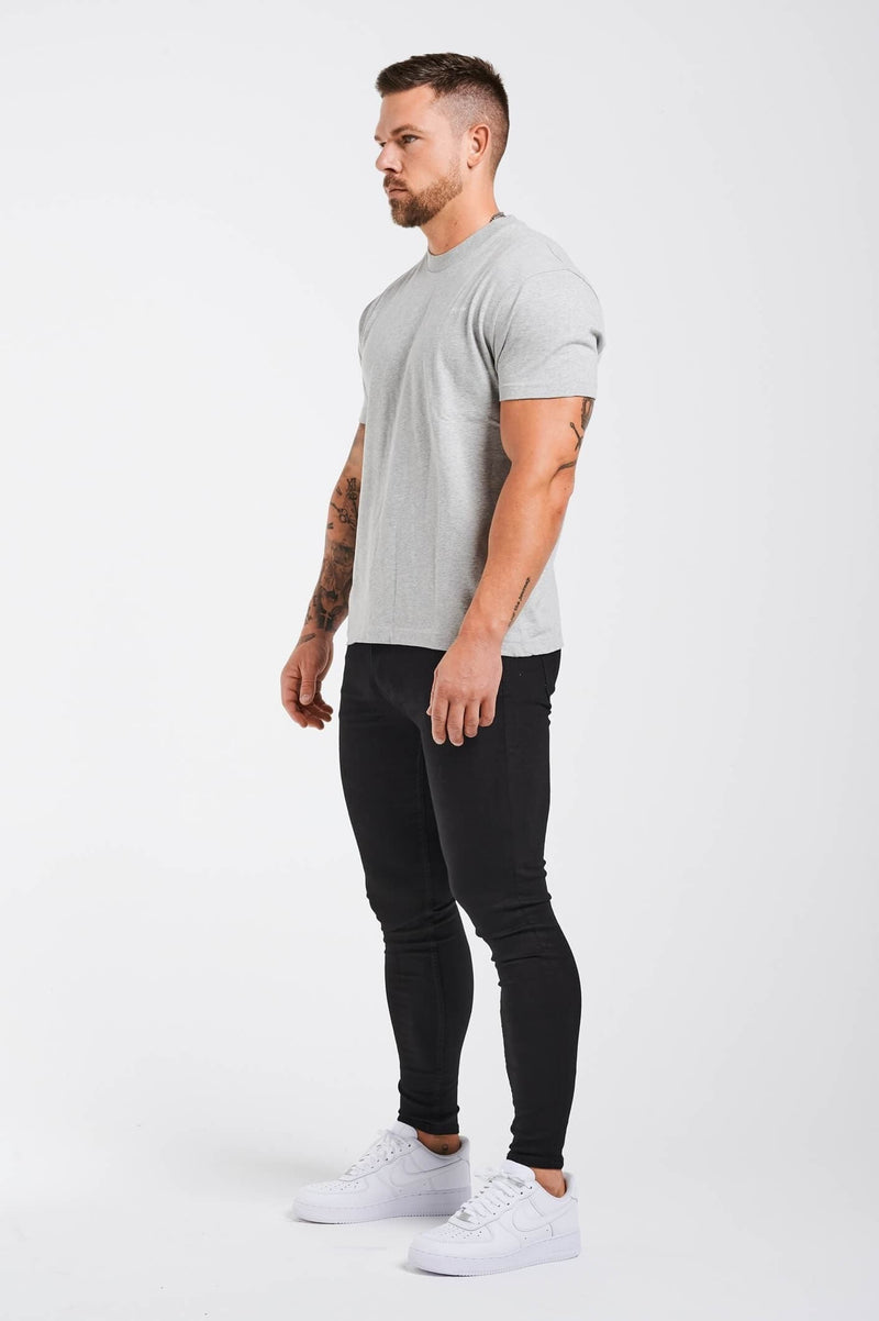 PREMIUM BASICS T-SHIRT (NO LOGO) - GREY MARL