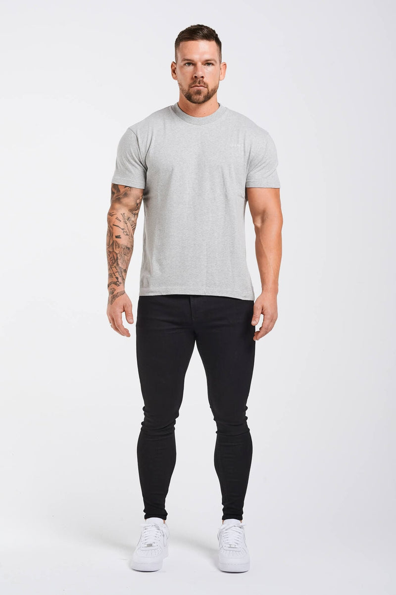 PREMIUM BASICS T-SHIRT (NO LOGO) - GREY MARL