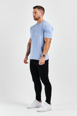 PREMIUM BASICS T-SHIRT (NO LOGO) - LIGHT BLUE MARL