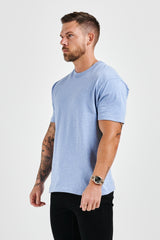PREMIUM BASICS T-SHIRT (NO LOGO) - LIGHT BLUE MARL