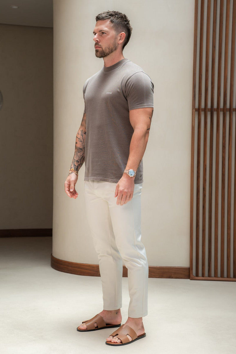 PREMIUM BASICS T-SHIRT - WASHED BROWN