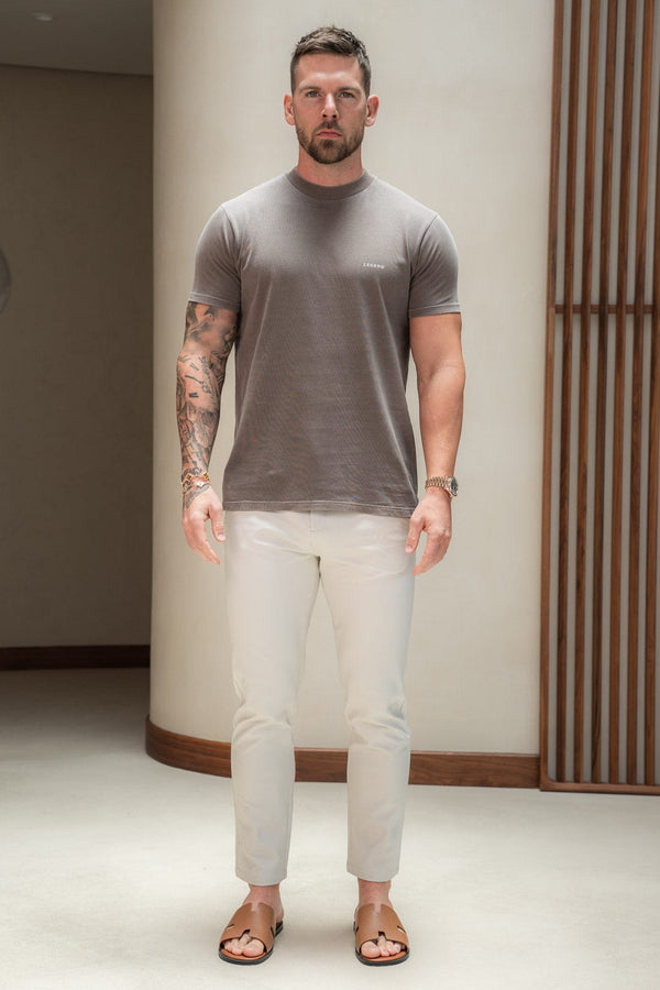 PREMIUM BASICS T-SHIRT - WASHED BROWN