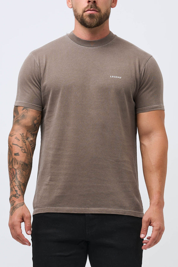 PREMIUM BASICS T-SHIRT - WASHED BROWN