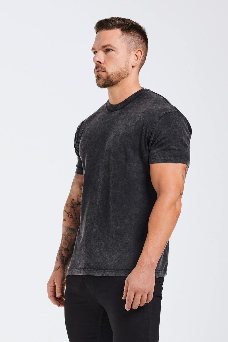 PREMIUM BASICS T-SHIRT (NO LOGO) - WASHED GREY
