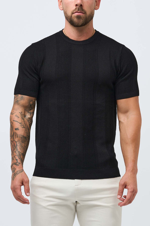 TEXTURED TEE - BLACK