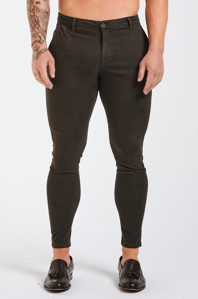 SPRAY-ON STRETCH CHINO - DEEP BROWN
