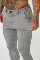 PINSTRIPE TROUSERS - GREY