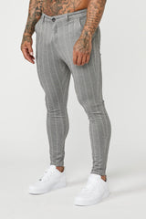 PINSTRIPE TROUSERS - GREY
