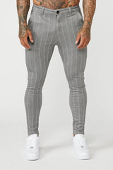 PINSTRIPE TROUSERS - GREY