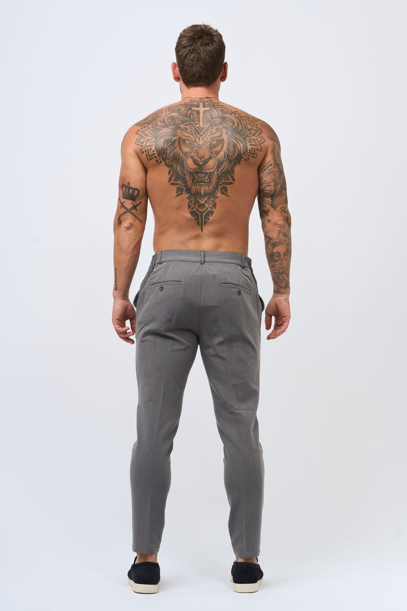 STRETCH WOVEN TROUSER - GREY