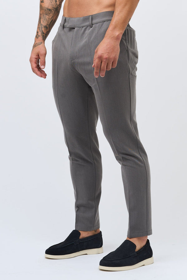 STRETCH WOVEN TROUSER - GREY