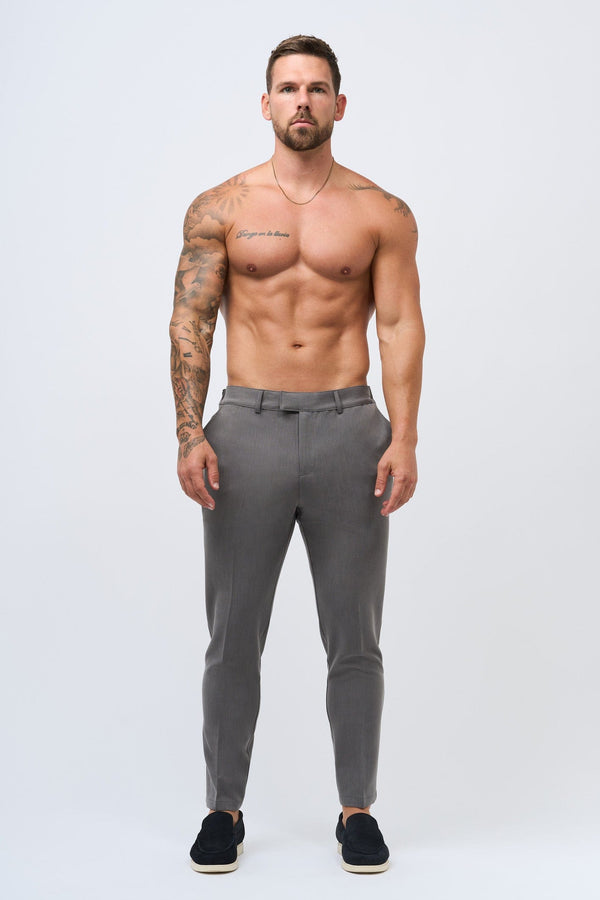 STRETCH WOVEN TROUSER - GREY