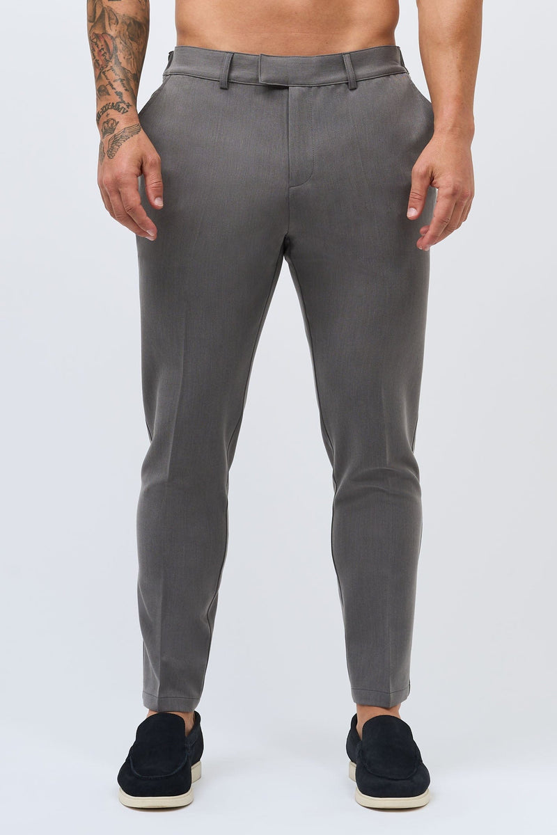 STRETCH WOVEN TROUSER - GREY