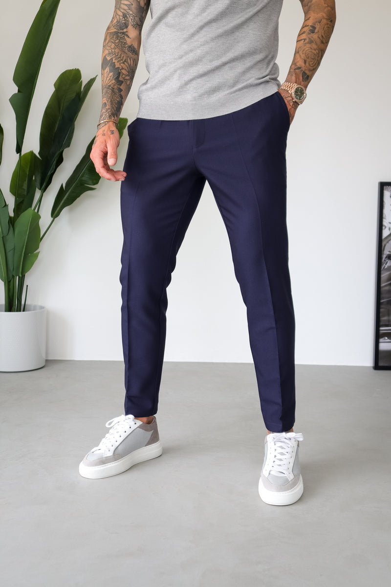 STRETCH WOVEN TROUSER - NAVY