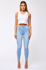 SKINNY JEANS - WASHED PALE BLUE