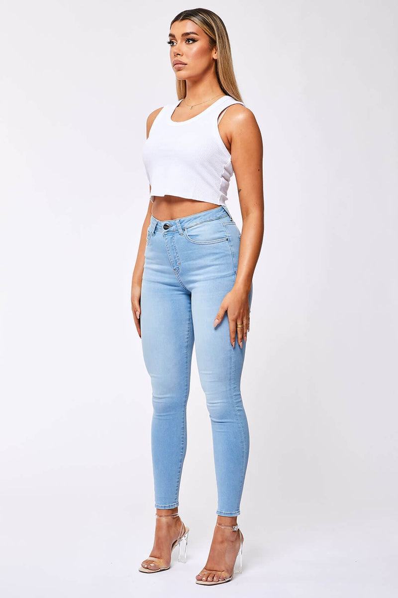SKINNY JEANS - WASHED PALE BLUE