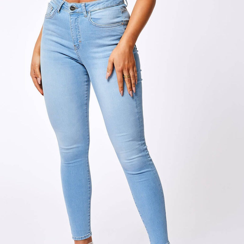 SKINNY JEANS - WASHED PALE BLUE